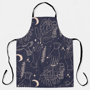 Tablier Mains vintages et oiseaux : Motif artistique