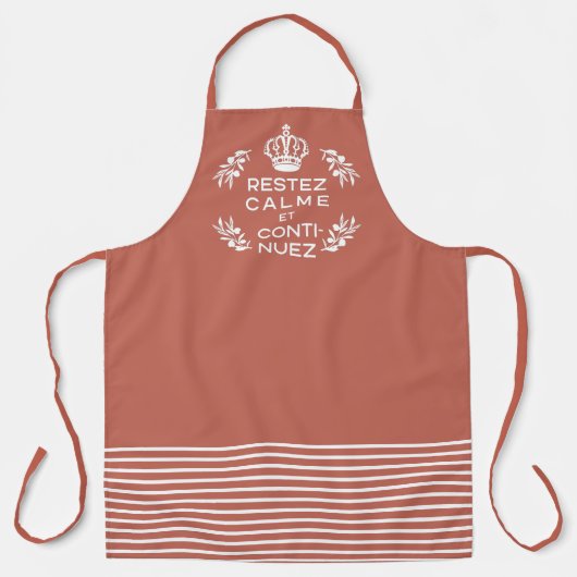 Tablier Maintenez le calme et continuez en français (Recto)