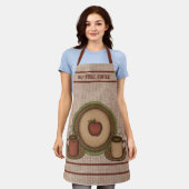 Tablier Mais d'abord, Café ! Cafetière et Plaque de pomme (Porté)