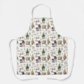 Tablier Maison de ferme gnomes de Noël scandi (Recto)