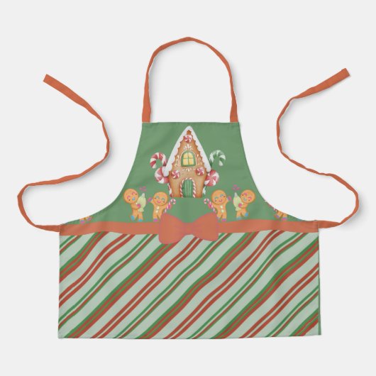 Tablier Maison de pain d'épice de Noël Apron (Recto)