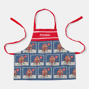 Tablier Maison de pain d'épices de Noël personnalisée