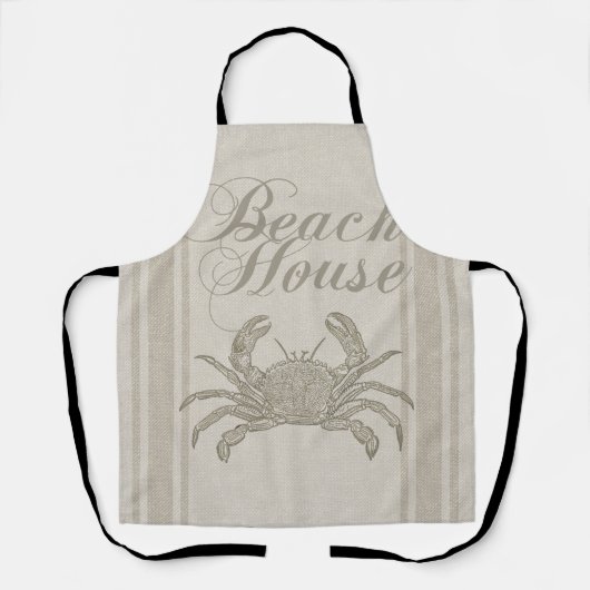 Tablier Maison de plage crabe rivage côtier vintage (Recto)