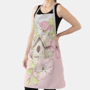 Tablier Maison d'oiseau Floral Bloc de Couleurs