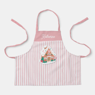 Tablier Maison en pain d'épice rose festive et mignonne ra