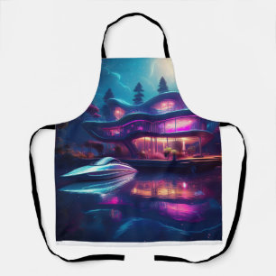 Tablier Maison Futuriste Sur Le Lac