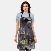 Tablier Maison hantée | Arbre à Pleines lunes Éffrayantes  (Porté)