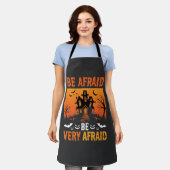 Tablier Maison hantée de conception Halloween Soyez craint (Porté)