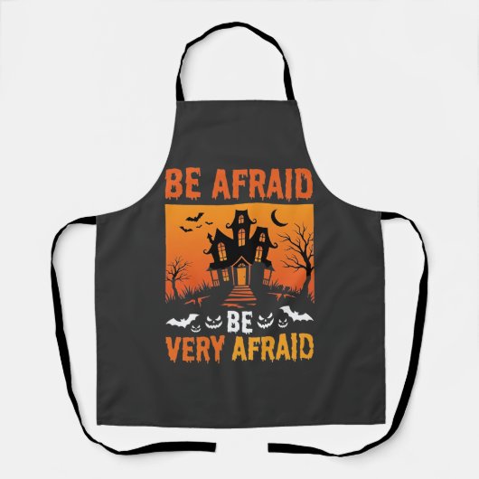 Tablier Maison hantée de conception Halloween Soyez craint (Recto)