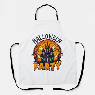 Tablier Maison hantée de fête d'Halloween Chauves-souris C