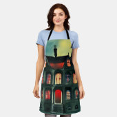 Tablier Maison hantée d'Halloween (Porté)