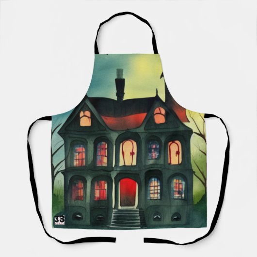 Tablier Maison hantée d'Halloween (Recto)