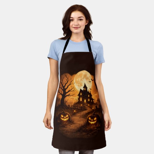 Tablier Maison hantée épouvantable Halloween  (Porté)