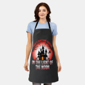 Tablier Maison Hantée Halloween Sorcière Clair de Lune (Porté)