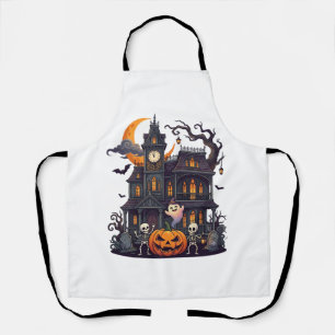 Tablier Maison Hantée Halloween Squelettes Citrouille Fant