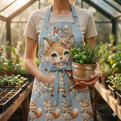 Tablier Maisonnette Fantaisiste Florale Pastel Renard Core