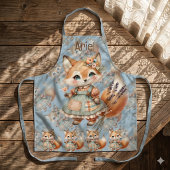 Tablier Maisonnette Fantaisiste Florale Pastel Renard Core