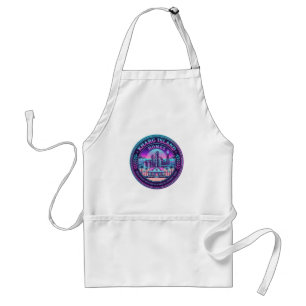 Tablier Maisons de l'île de Kharg Iran Apron Vaporwave