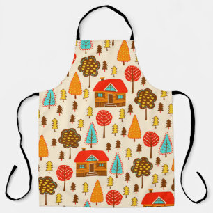 Tablier Maisons Forest Vintage Motif sans couture