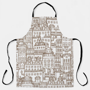 Tablier Maisons vintages : Architectural Seamless Motif.