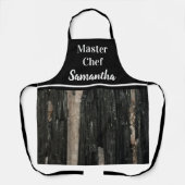 Tablier Maître Chef Gemme Rayée Noir et Blanc (Recto)
