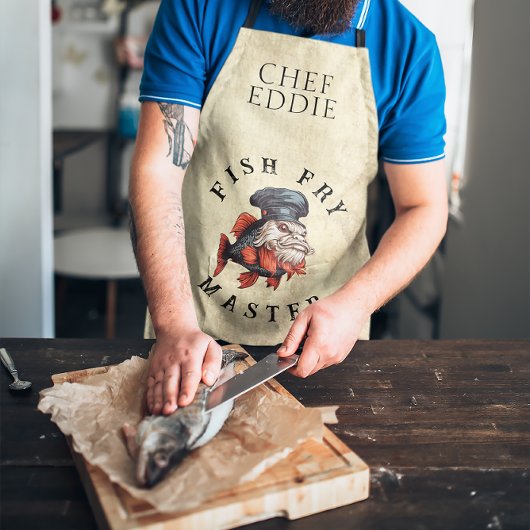 Tablier Maître de frites de poisson avec NOM