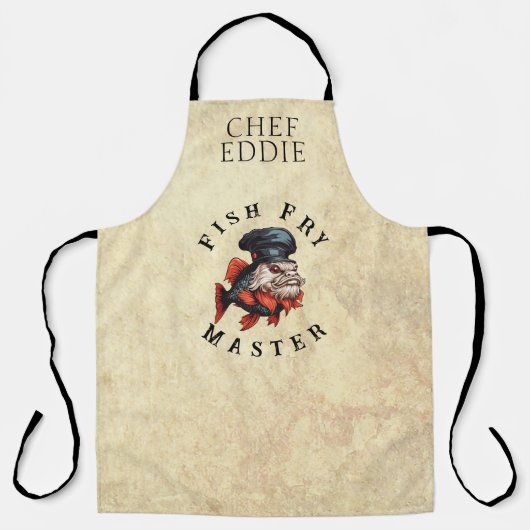Tablier Maître de frites de poisson avec NOM (Recto)