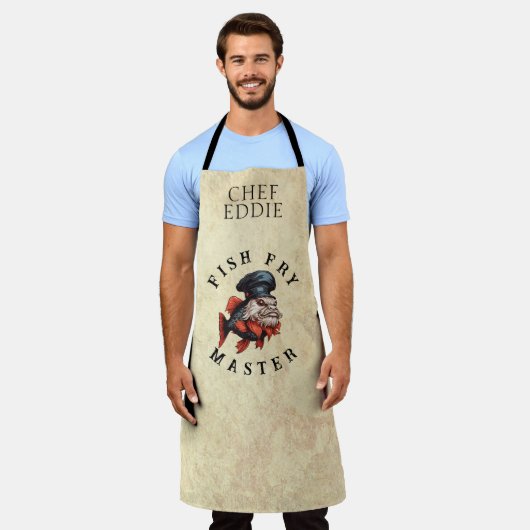 Tablier Maître de frites de poisson avec NOM (Porté)