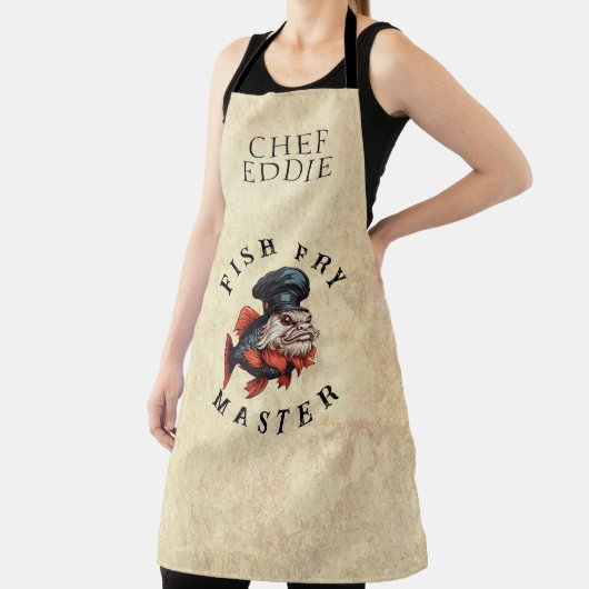 Tablier Maître de frites de poisson avec NOM (Insitu)