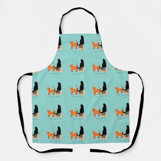 Tablier Maîtresse de chat heureuse (Recto)