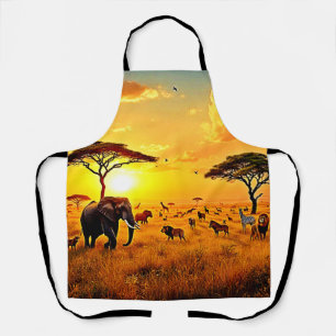 Tablier Majesté Safari Coucher de Soleil Africain Design