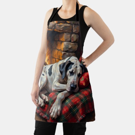 Tablier Majestic Great Dane Asleep by Fireplace Cozy (Insitu)