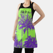 Tablier Makena Beach Palms Hawaiian Sketchy - Lime (Insitu)