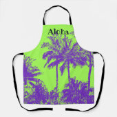 Tablier Makena Beach Palms Hawaiian Sketchy - Lime (Recto)