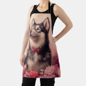 Tablier Malamute d'Alaska avec Rose - Saint-Valentin (Insitu)