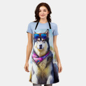 Tablier Malamute d'Alaska sur la plage, cadeau d'été (Porté)