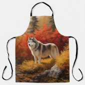 Tablier Malamute en Alaska à l'automne Feuilles automne in (Recto)