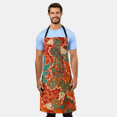 Tablier Malaysian Batik : Beau Motif d'art. (Porté)