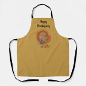 Tablier Male Thanksgiving Turkey Fanned Tail Dark Yellow (Recto)