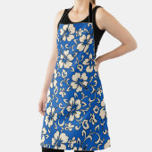 Tablier Malia Hibiscus Hawaiian Royal and Cream (Insitu)