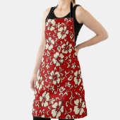 Tablier Malia Hibiscus Rouge et Crème hawaïens (Insitu)