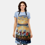 Tablier Maltese Christmas Boat Holiday (Porté)