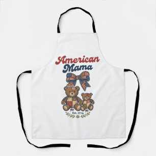 Tablier Mama Américaine Ours Patriote Patchwork Vector Des
