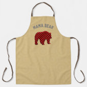 Tablier Mama Bear carreau de buffle ours Noël (Recto)