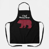 Tablier Mama Bear, Chef Plantée de Buffalo Noir Rouge (Recto)