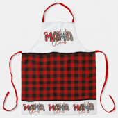 Tablier Mama Claus Typographie et À damiers motif (Recto)