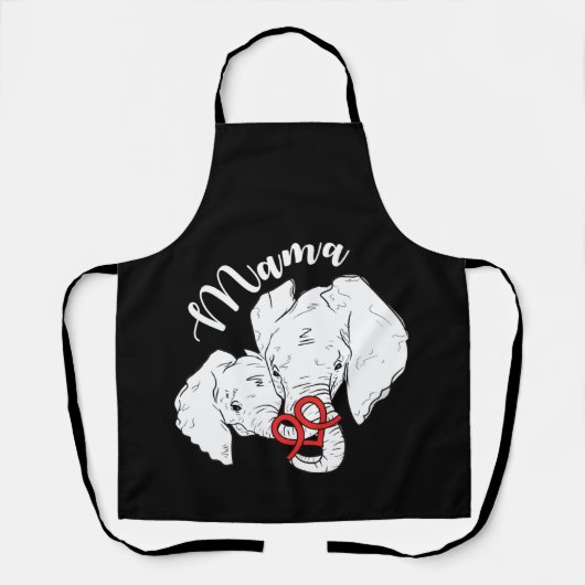Tablier Mama Elephant mignon Fête des Mères Animal (Recto)