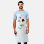 Tablier Maman 100e anniversaire Fleur de rose rouge person (Porté)