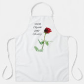 Tablier Maman 100e anniversaire Fleur de rose rouge person (Recto)