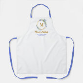 Tablier Maman Apron Blue Meadow Fleurs sauvages or Monogra (Recto)